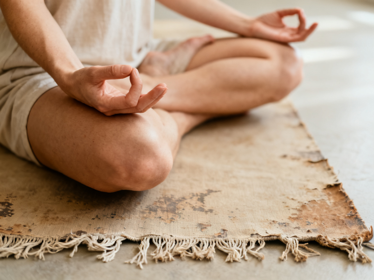 Person practicing meditation and mindfulness
